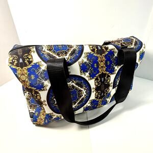 Alice + Olivia Small Duffle Bag with Detachable Strap Blue Gold